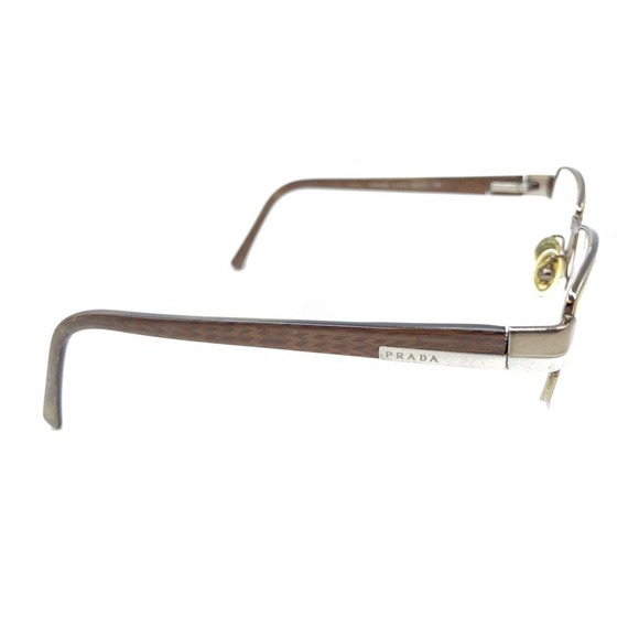 Prada VPR 60H 7BP-1O1 Brown Bronze Half Rim Eyeglasses Frames 51-18 135 Italy - Picture 4 of 12